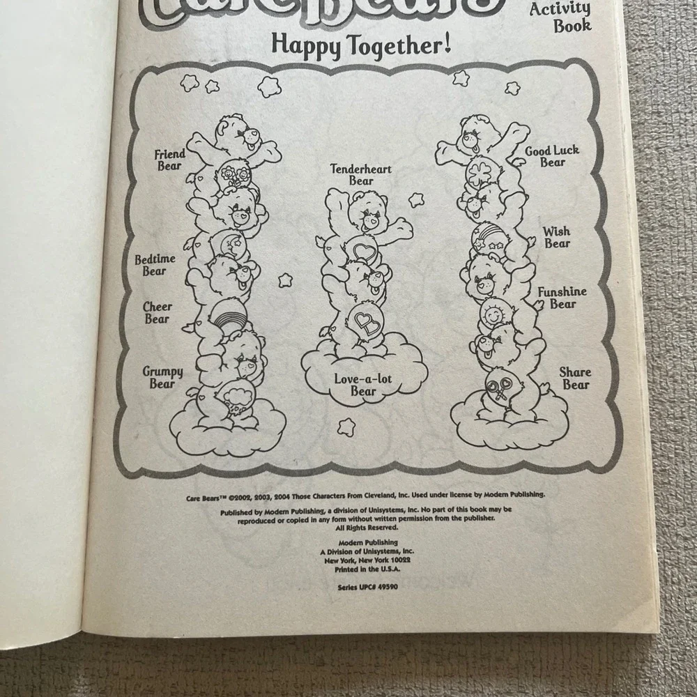 Care Bears Happy Together Giant Coloring Activity Book 2004 Modern Publishing